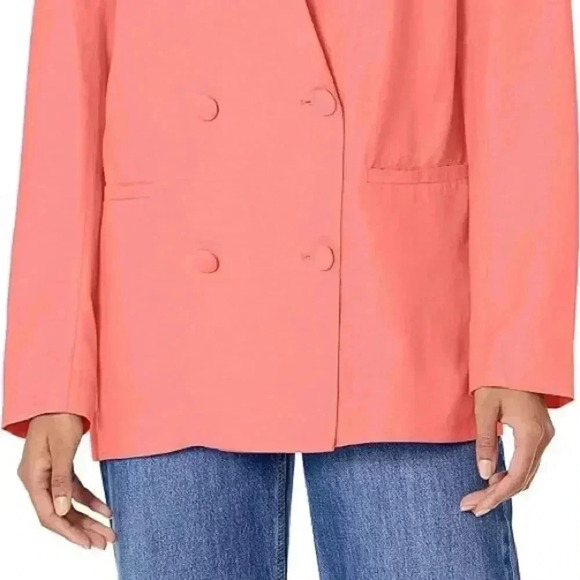 NWT Steve Madden Linen Coral Baldwin Blazer S - Picture 3 of 8